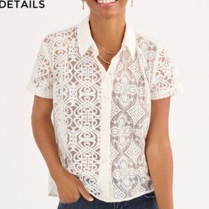 Cabi Lace Shirt 6716 - Size Medium